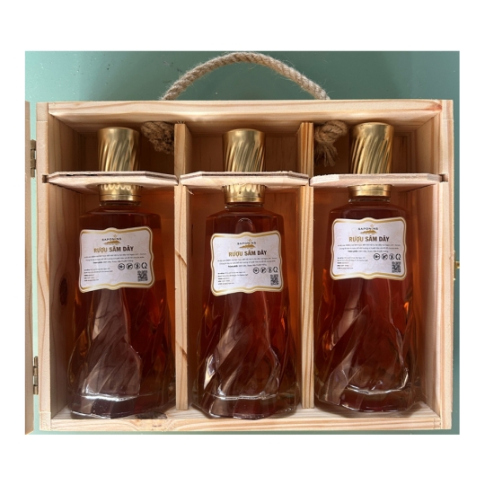 HỘP RƯỢU ĐẲNG SÂM NGỌC LINH 3 CHAI 500ML